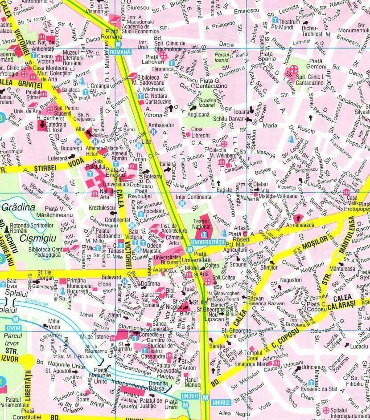 mapa ng bucharest city centre