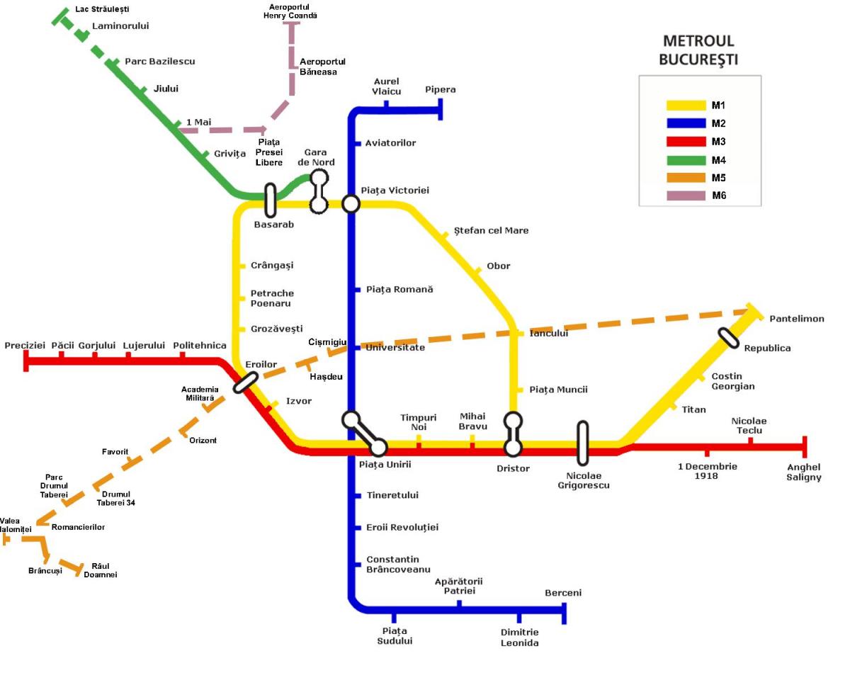 metro mapa bucharest ng romania