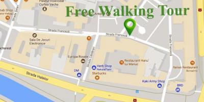 Mapa ng bucharest walking tour 